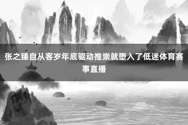 张之臻自从客岁年底驱动推崇就堕入了低迷体育赛事直播