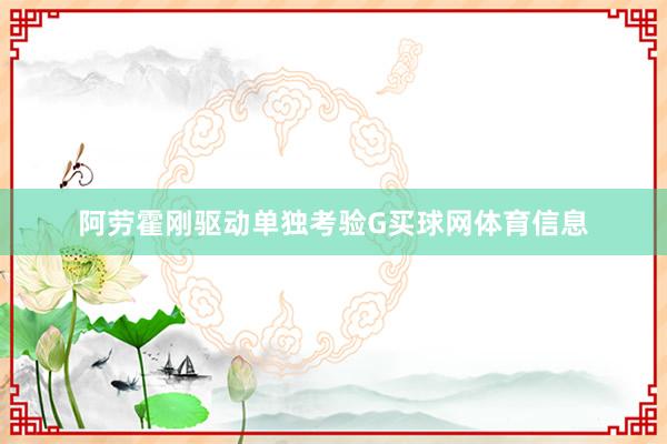 阿劳霍刚驱动单独考验G买球网体育信息