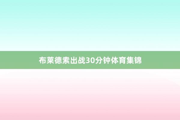 布莱德索出战30分钟体育集锦